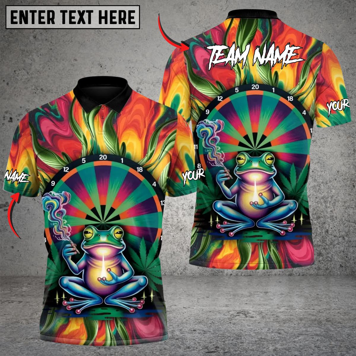 Blisscorners Darts 420 Zen Frog Personalized Name 3D Unisex Shirt