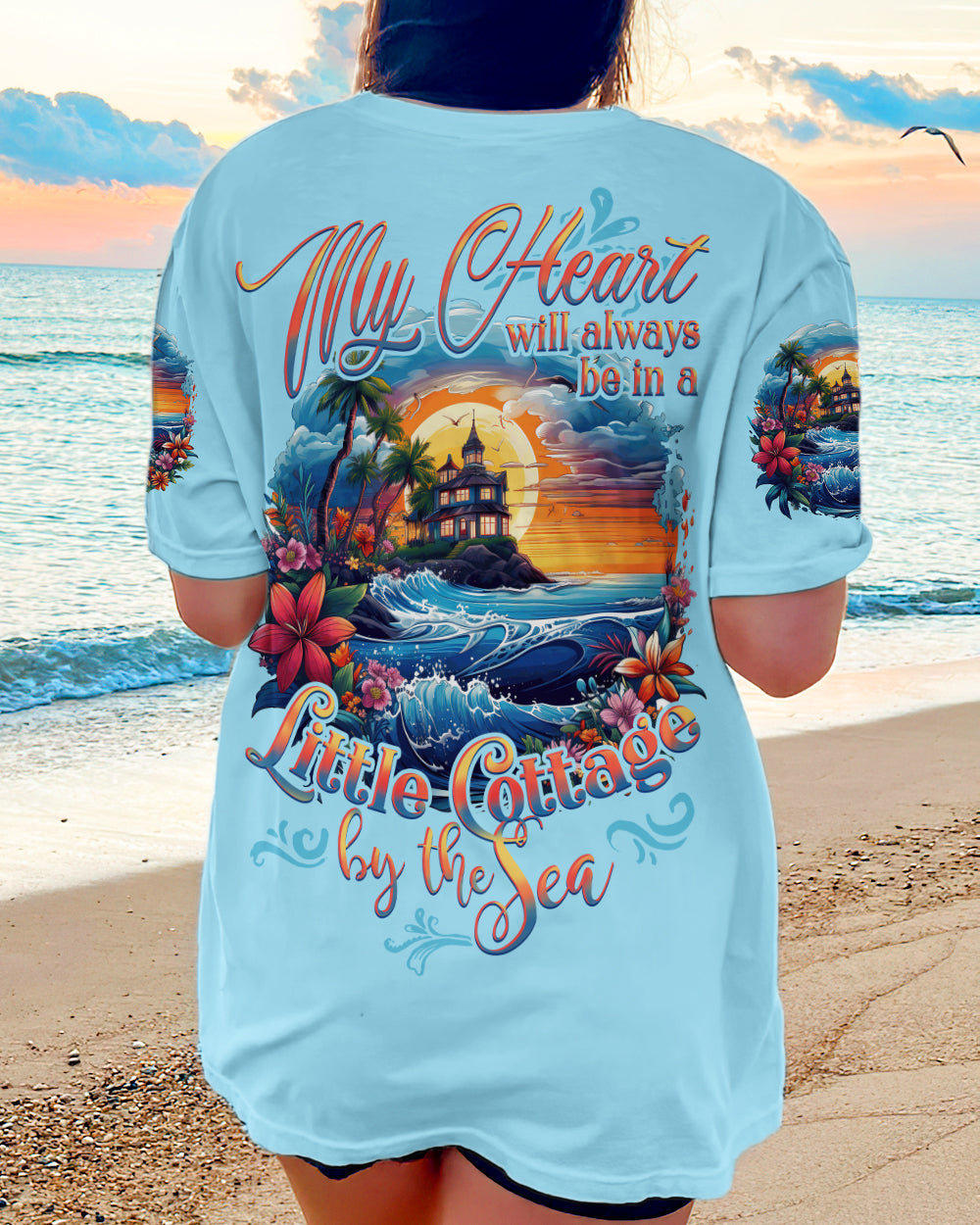 BLISSCORNERS LITTLE COTTAGE BY THE SEA ALL OVER PRINT