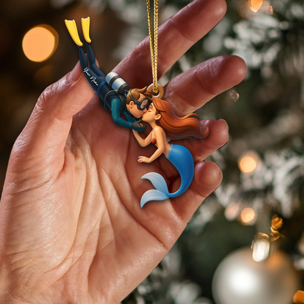 Blisscorners Diving Couple Home Decor, Christmas Ornament, Personalized Ornament2D Flat LM2111