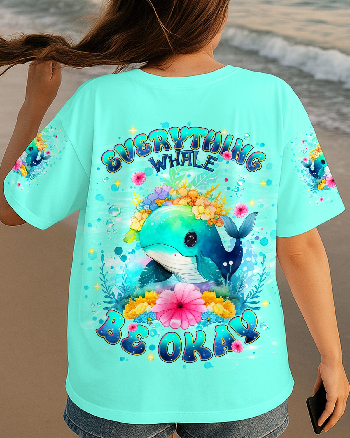 BLISSCORNERS EVERYTHING WHALE BE OKAY ALL OVER PRINT