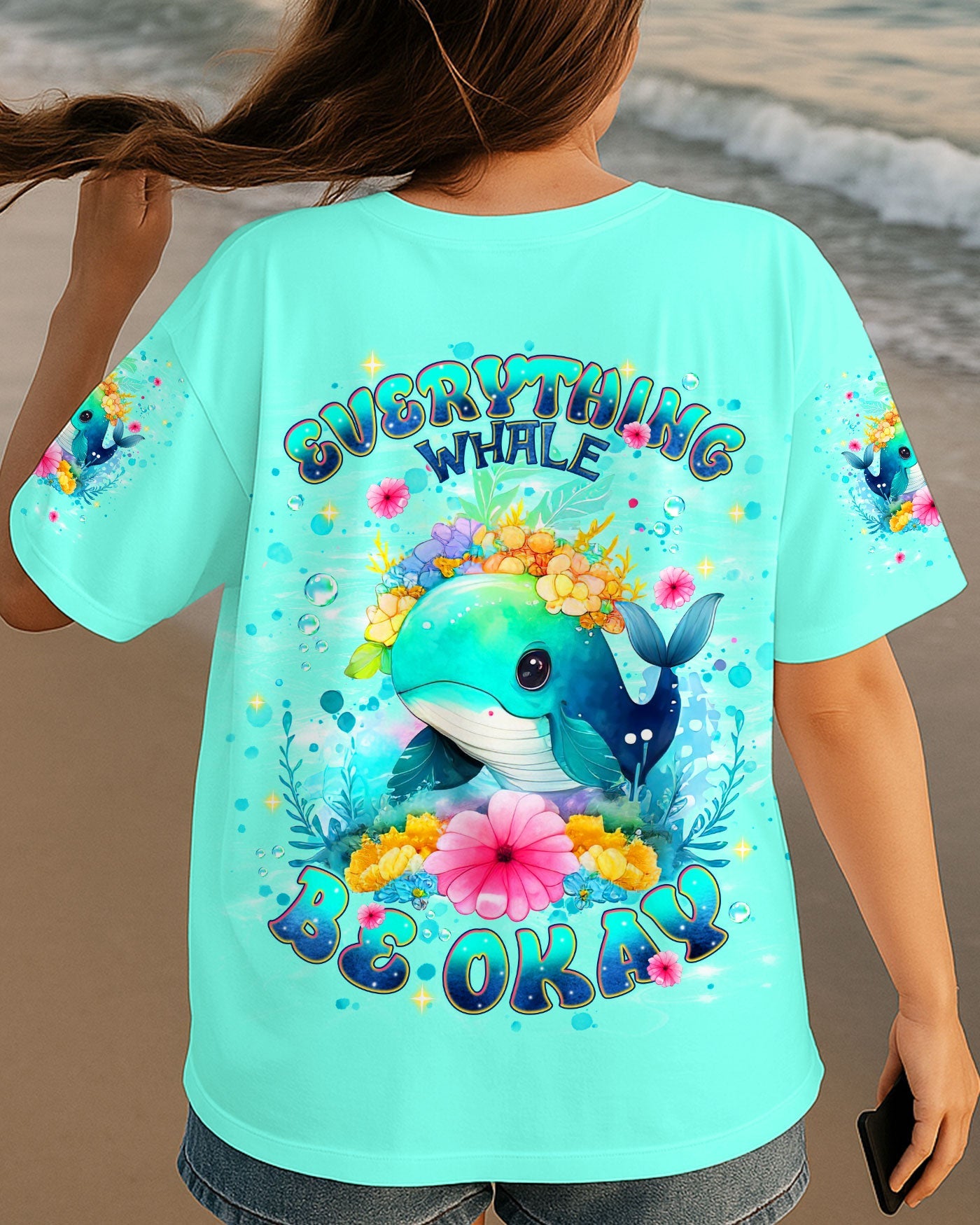 BLISSCORNERS EVERYTHING WHALE BE OKAY ALL OVER PRINT