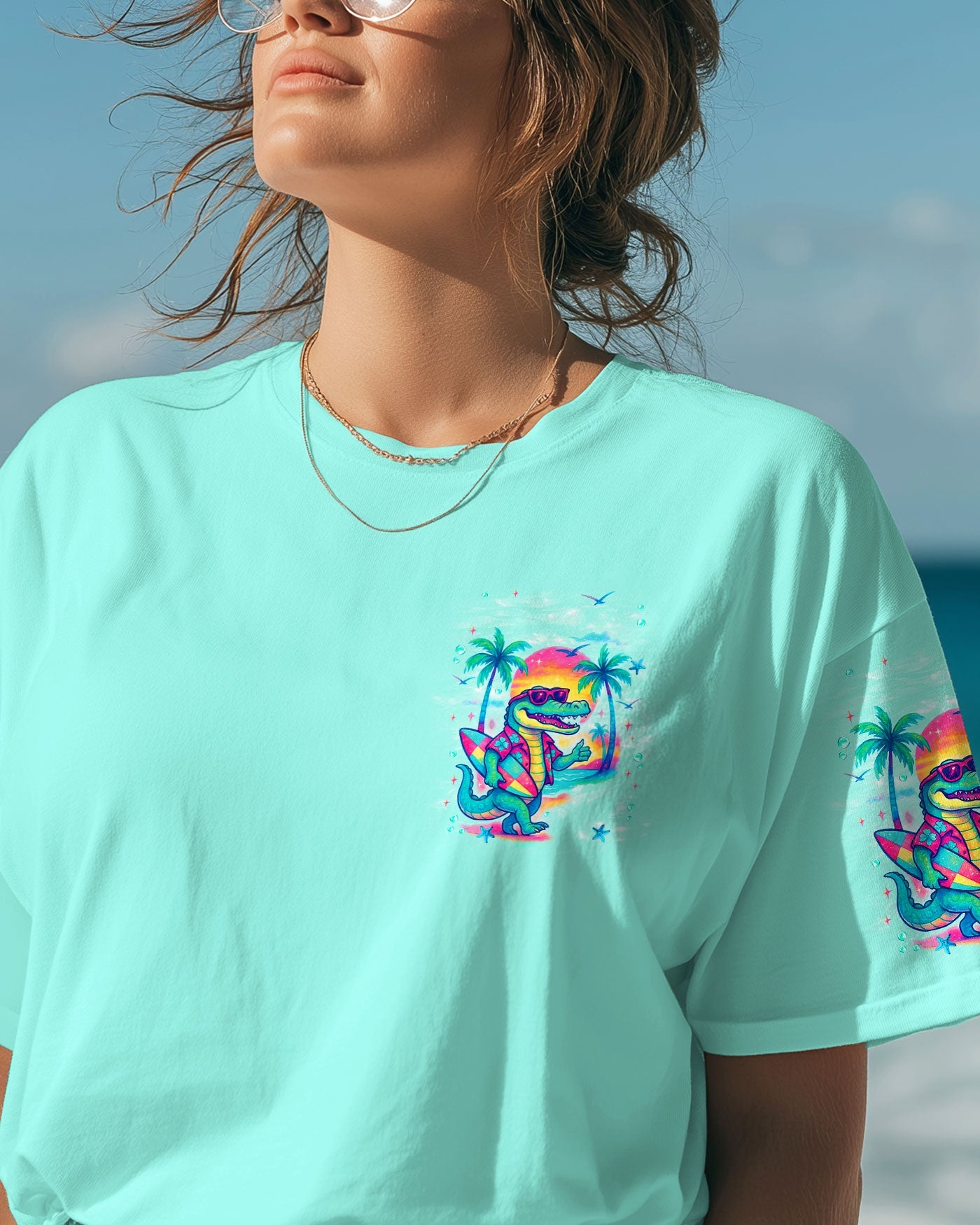 BLISSCORNERS THE BEACH IS CALLING AND I MUST GO ALLIGATOR ALL OVER PRINT