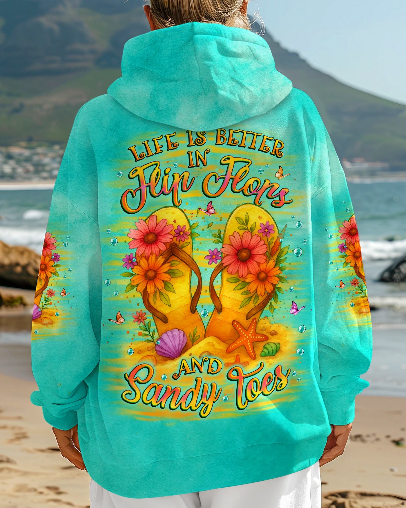 BLISSCORNERS LIFE IS BETTER IN FLIP-FLOPS AND SANDY TOES ALL OVER PRINT