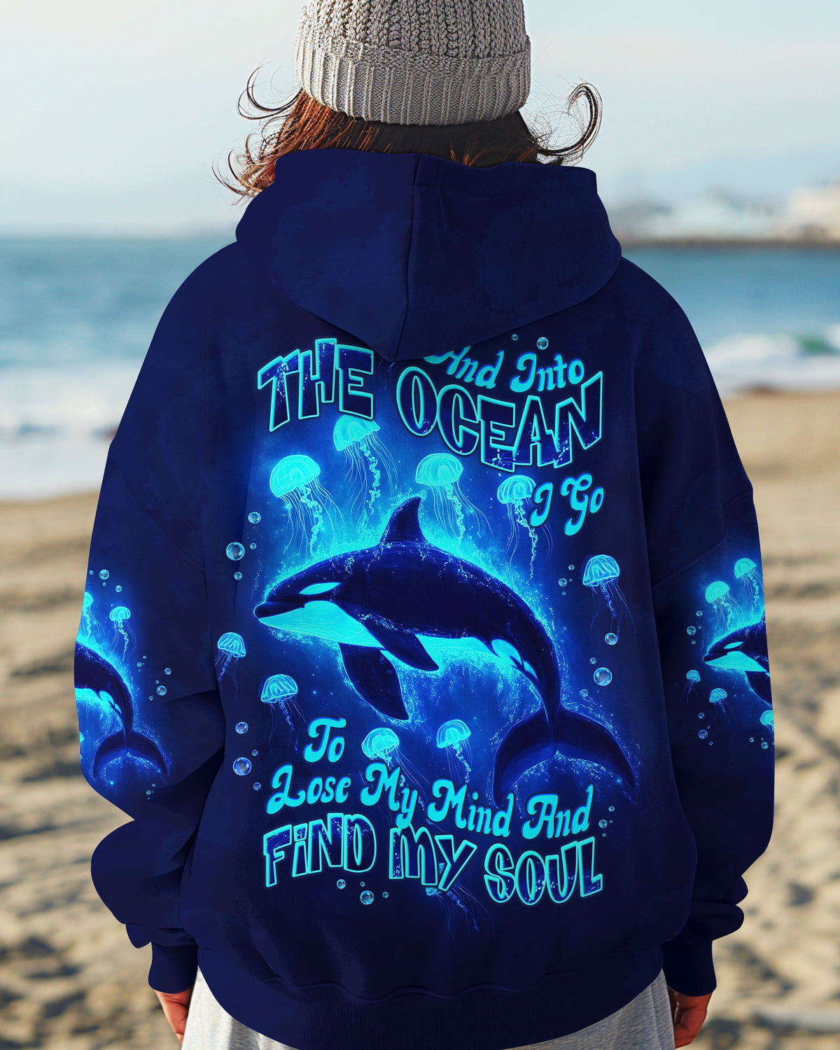 BLISSCORNERS AND INTO THE OCEAN I GO ORCA ALL OVER PRINT