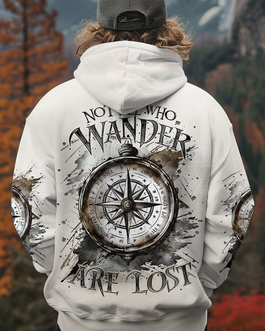 BLISSCORNERS NOT ALL WHO WANDER ARE LOST COMPASS ALL OVER PRINT