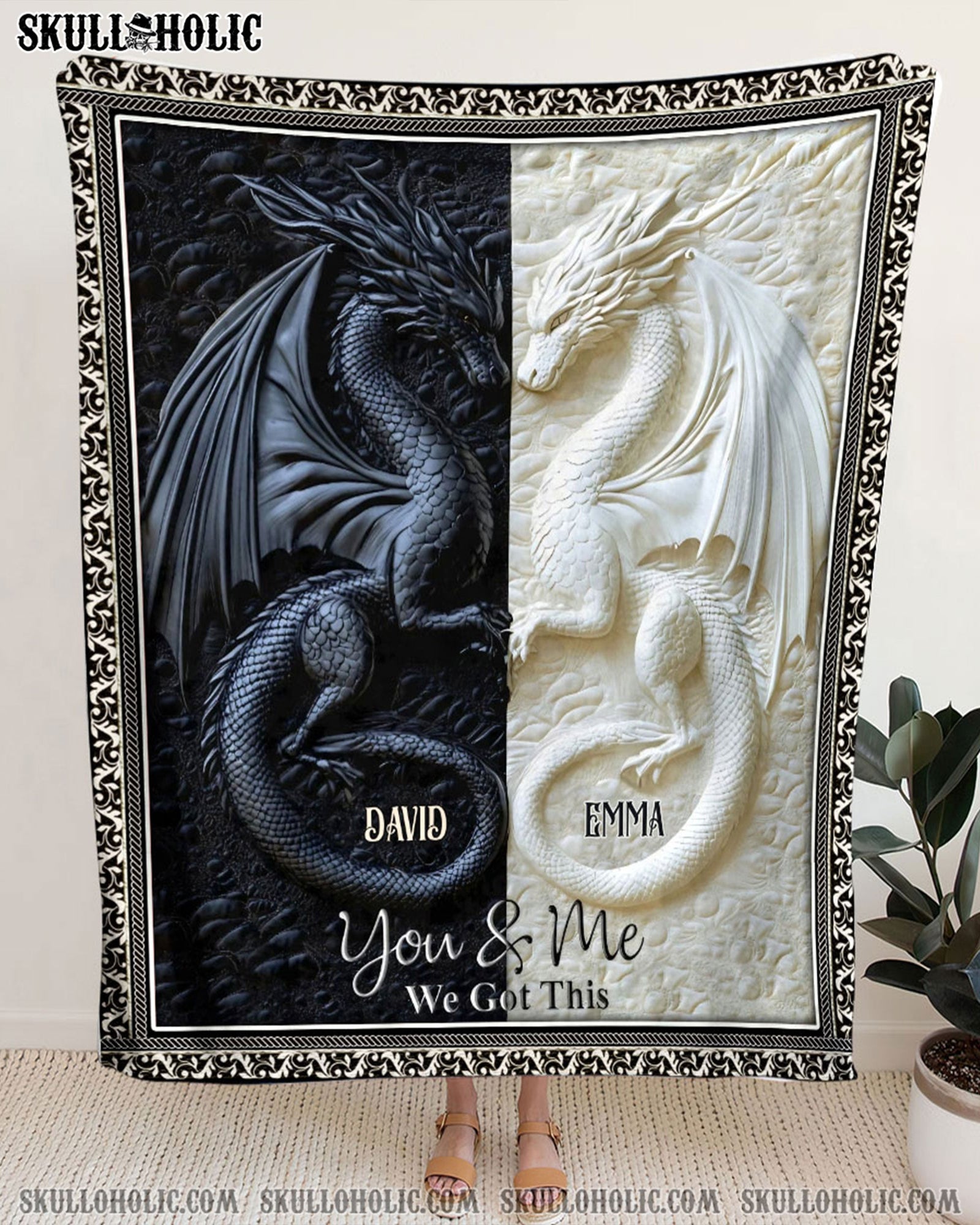 BLISSCORNERS PERSONALIZED YOU & ME WE GOT THIS COUPLE DRAGON FLEECE BLANKET