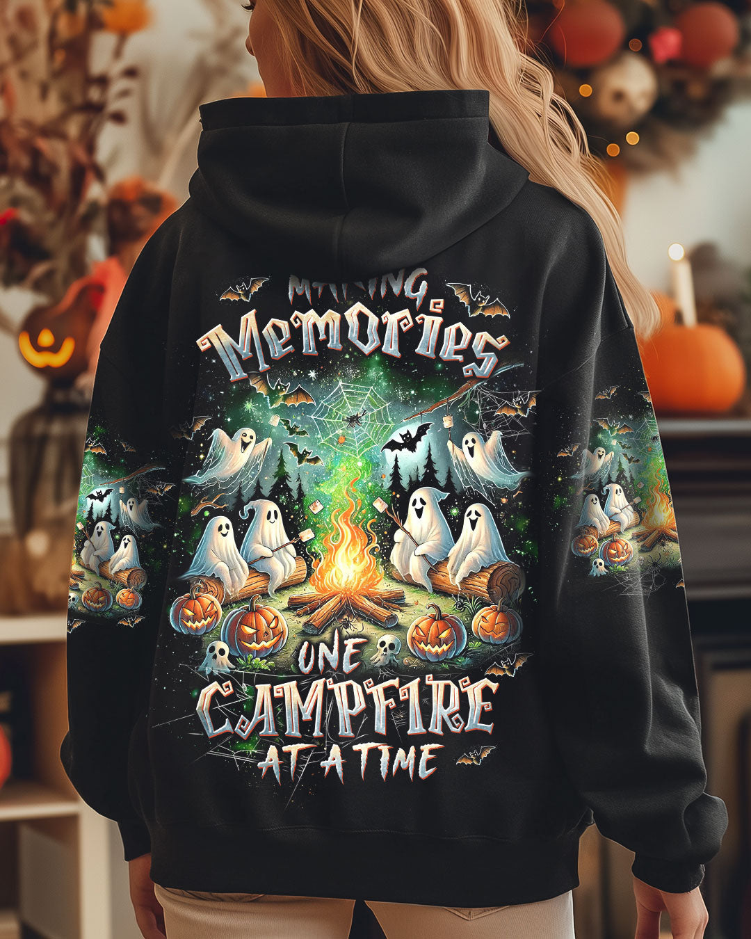 BLISSCORNERS MAKING MEMORIES ONE CAMPFIRE AT A TIME BOOS HALLOWEEN ALL OVER PRINT