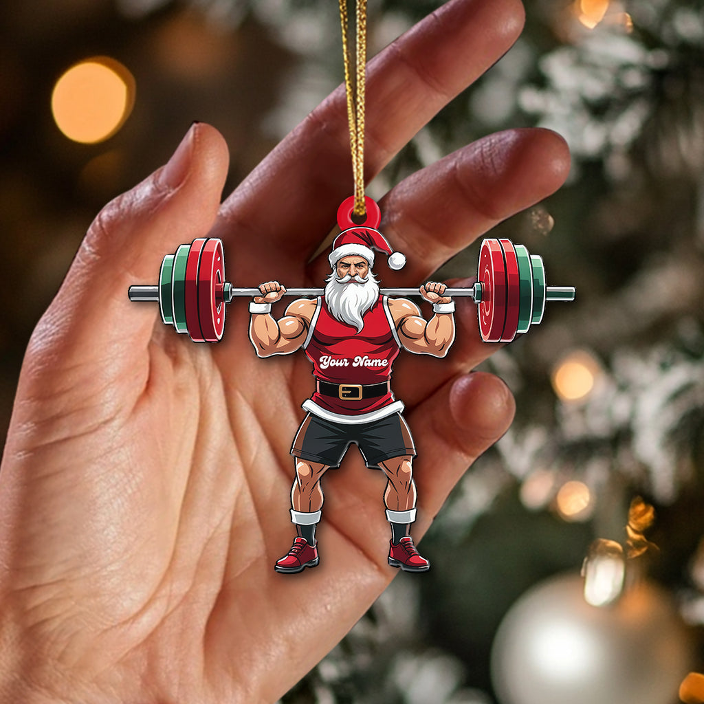 Blisscorners Weightlifting Santa, Home Decor, Christmas Ornament, Personalized Ornaments2D Flat LM2111