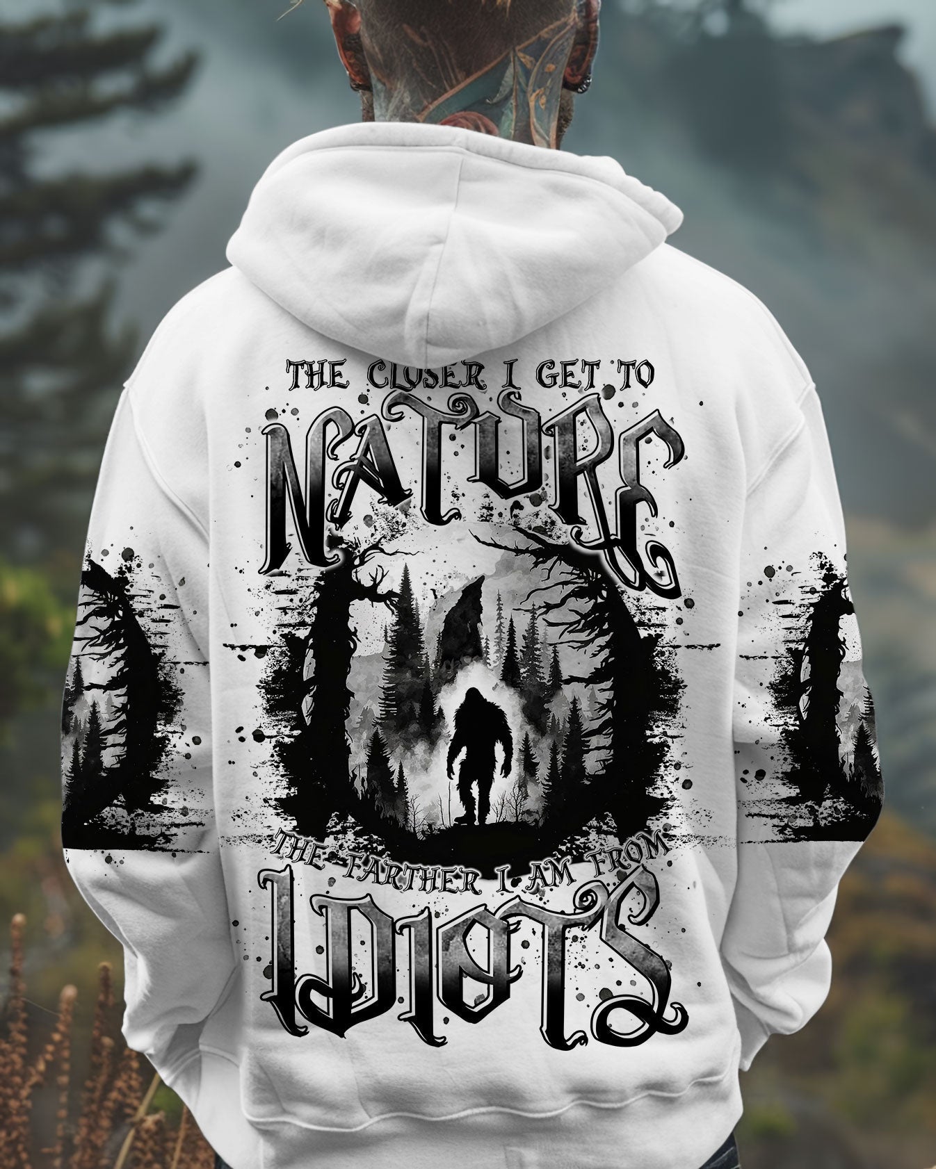 BLISSCORNERS THE CLOSER I GET TO NATURE BIGFOOT ALL OVER PRINT