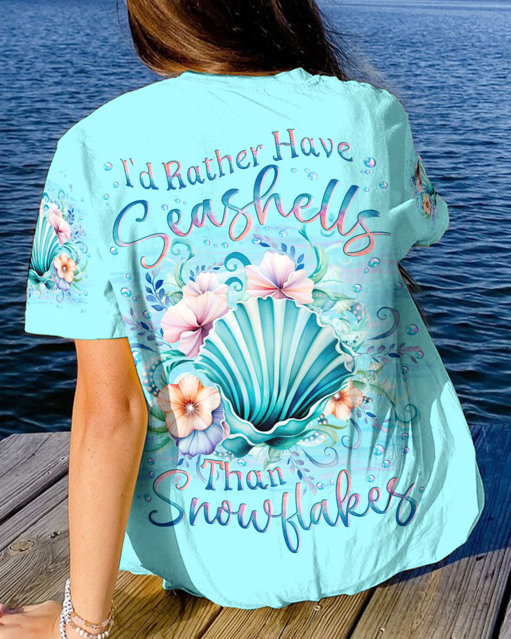 BLISSCORNERS I'D RATHER HAVE SEASHELLS ALL OVER PRINT