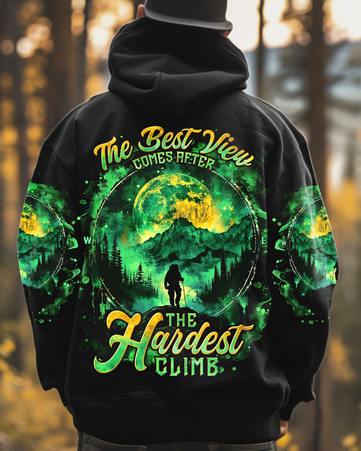 BLISSCORNERS THE BEST VIEW COMES AFTER BIGFOOT HIKING ALL OVER PRINT