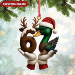 Blisscorners Personalized Trend 67 Duck Christmas Ornament, Custom Name Six Seven Reindeer 6 and Duck Design, Funny Meme Holiday Tree Decoration