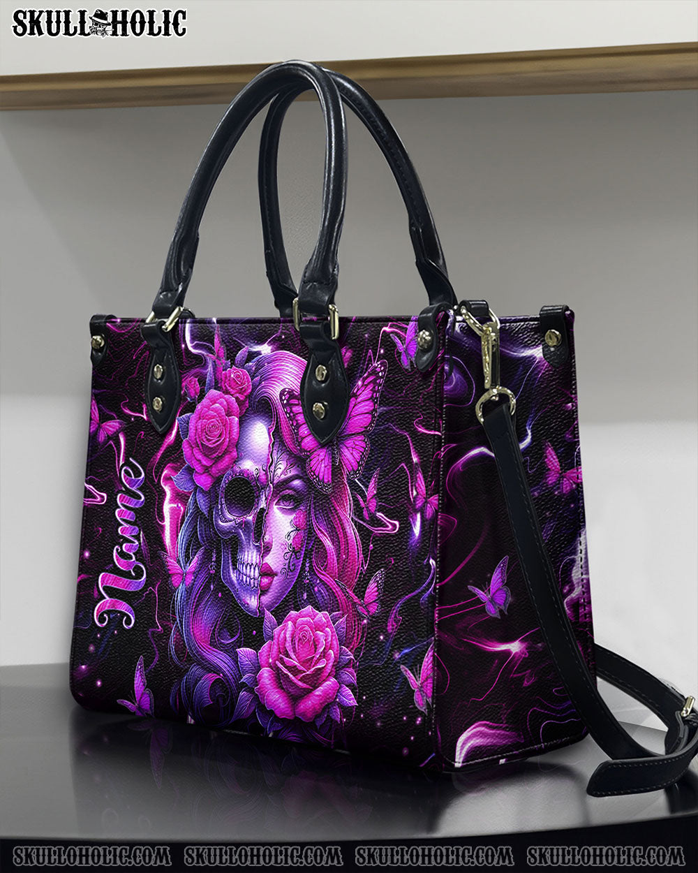 BLISSCORNERS SKULL LADY LEATHER HANDBAG