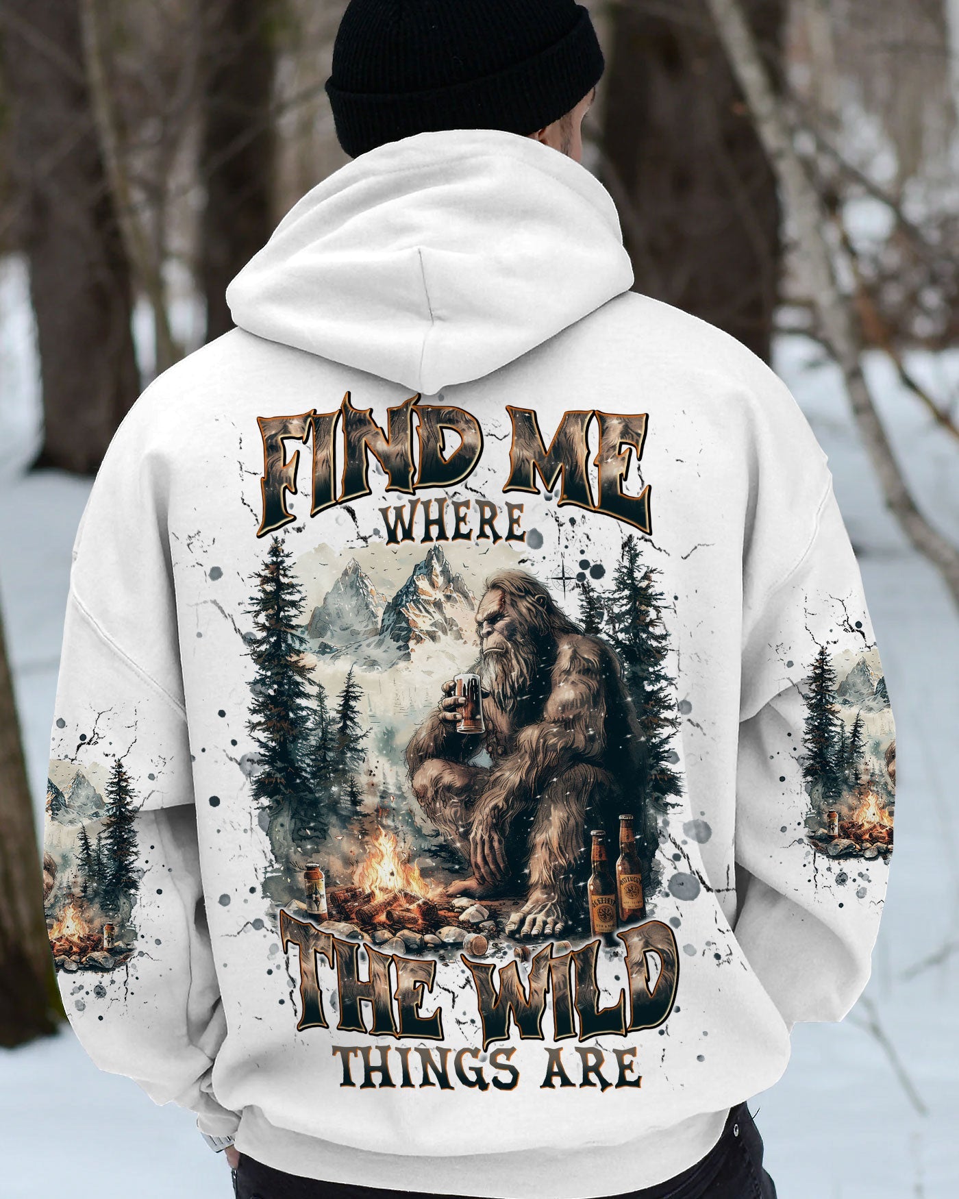 BLISSCORNERS FIND ME WHERE THE WILD THINGS ARE BIGFOOT ALL OVER PRINT