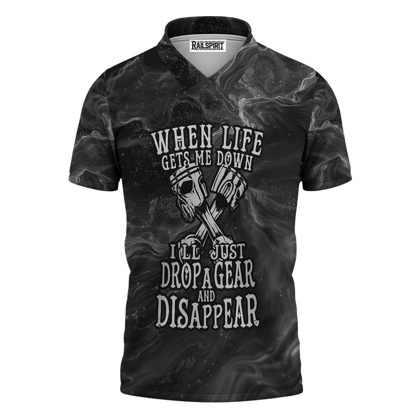 Blisscorners When Life Gets Me Down I'll Just Drop A Gear And Disapper Shirt Funny Printed Vintage Mechanic Unisex T Shirt