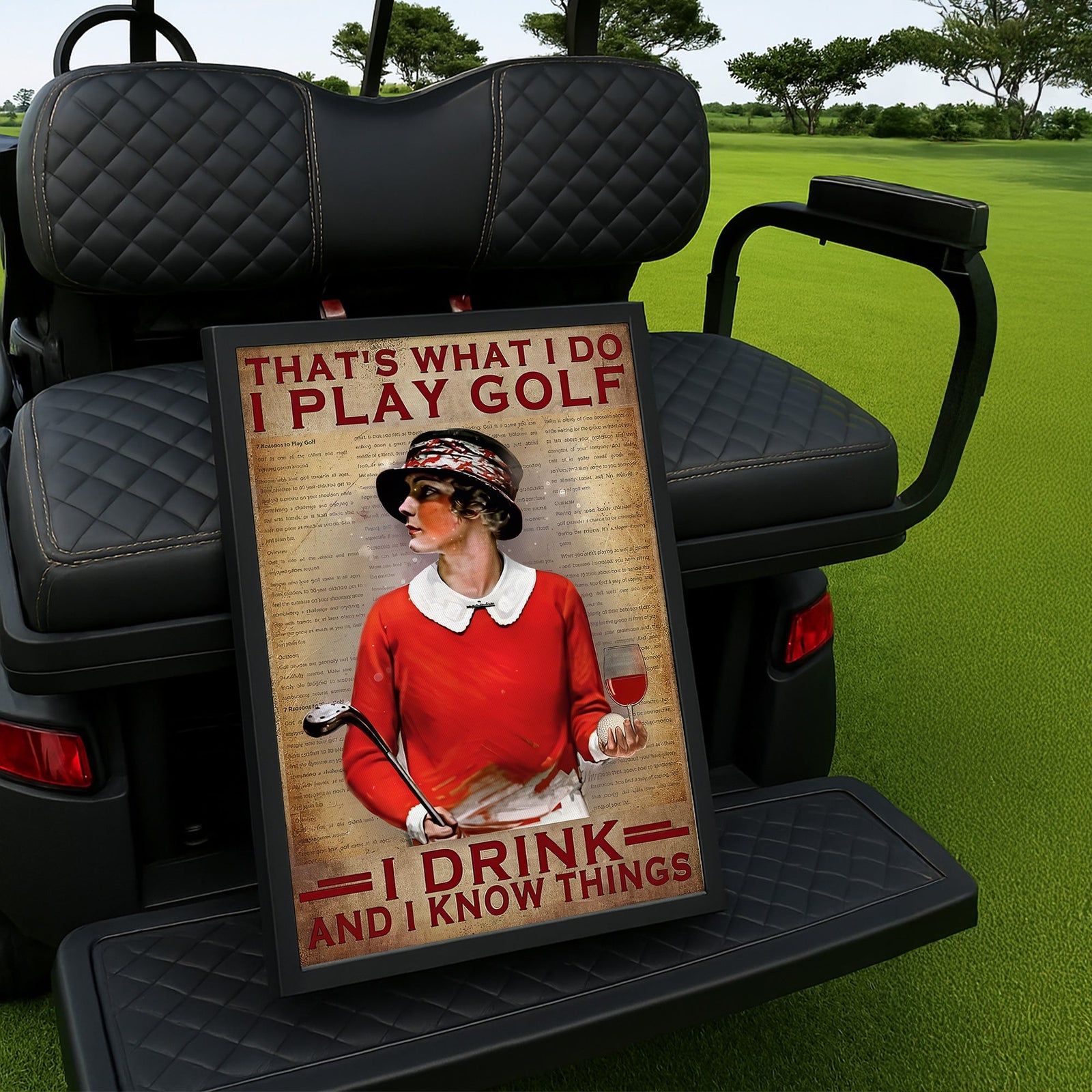 Blisscorners That's What I Do I Play Golf I Drink And I Know Things Canvas Wall Art, Golf Decor, Gift For Golf Lovers LM2611