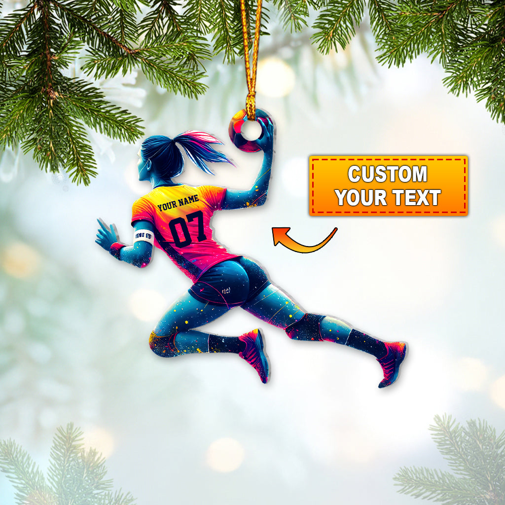 Blisscorners Custom Name Handball Ornament, Gift for Handball Team2D Flat LM2111