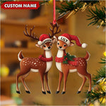Blisscorners Personalized Couple Reindeer Acrylic Ornament - Cute Custom Deer Christmas Tree Gift for Couples LM0411