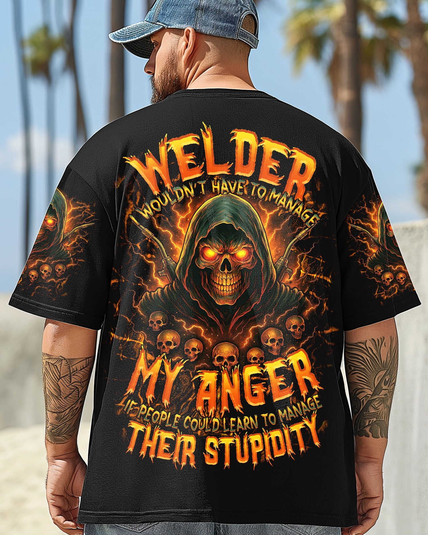 BLISSCORNERS ASSUMING I'M JUST A WELDER SKULL ALL OVER PRINT