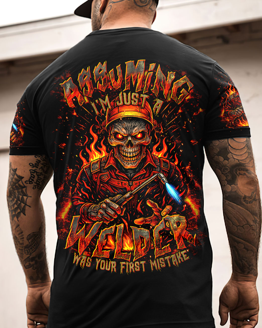 BLISSCORNERS ASSUMING I'M JUST A WELDER SKULL ALL OVER PRINT