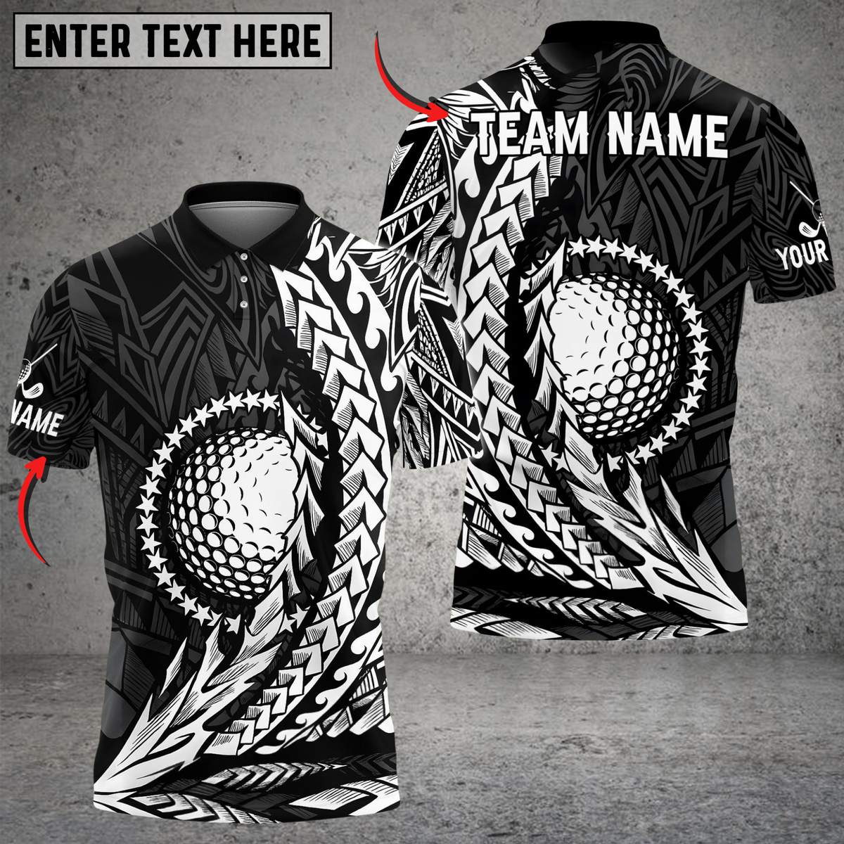 Blisscorners Tribal Swing Golf Polo Shirt, Custom Name &amp; Team Name 3D Shirts