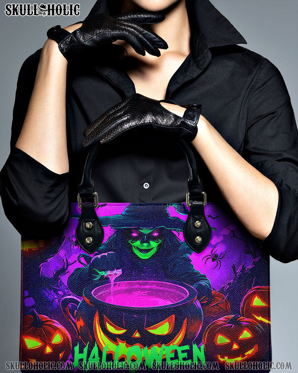 BLISSCORNERS SCARY WITCH HALLOWEEN LEATHER HANDBAG