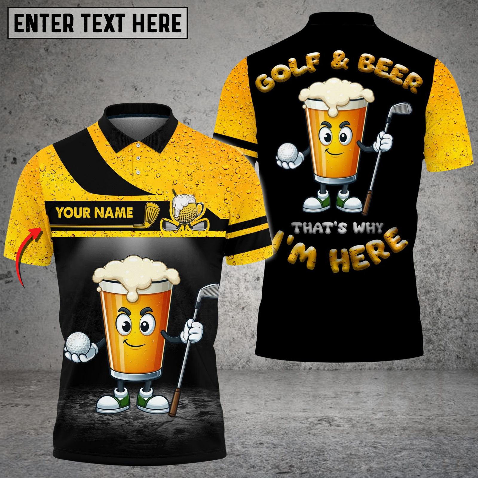 Blisscorners That’s Why I’m Here Golf Funny Golf Shirt, Custom Name & Team Name 3D Shirts
