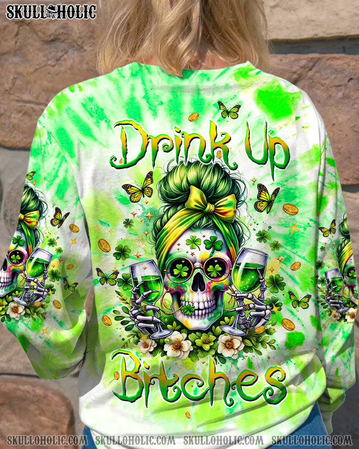 BLISSCORNERS ONE LUCKY MAMA MESSY BUN SKULL PATRICK'S DAY ALL OVER PRINT