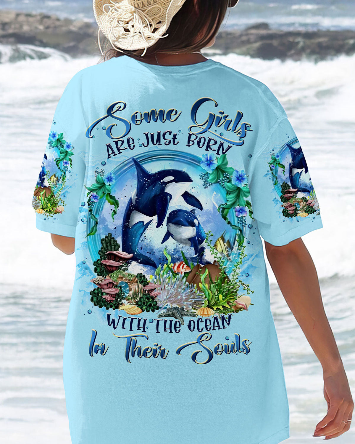 BLISSCORNERS SOME GIRLS ARE JUST BORN DOLPHIN ALL OVER PRINT