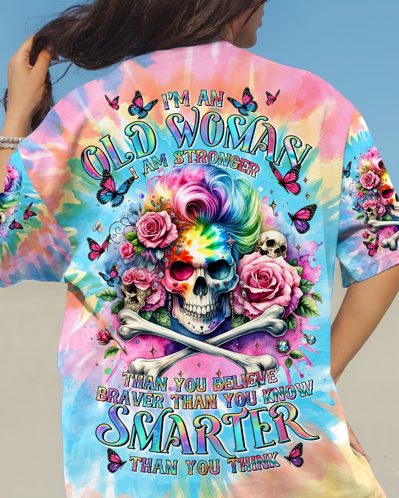 BLISSCORNERS ASSUMING I WAS LIKE MOST GIRLS SKULL MESSY BUN ALL OVER PRINT