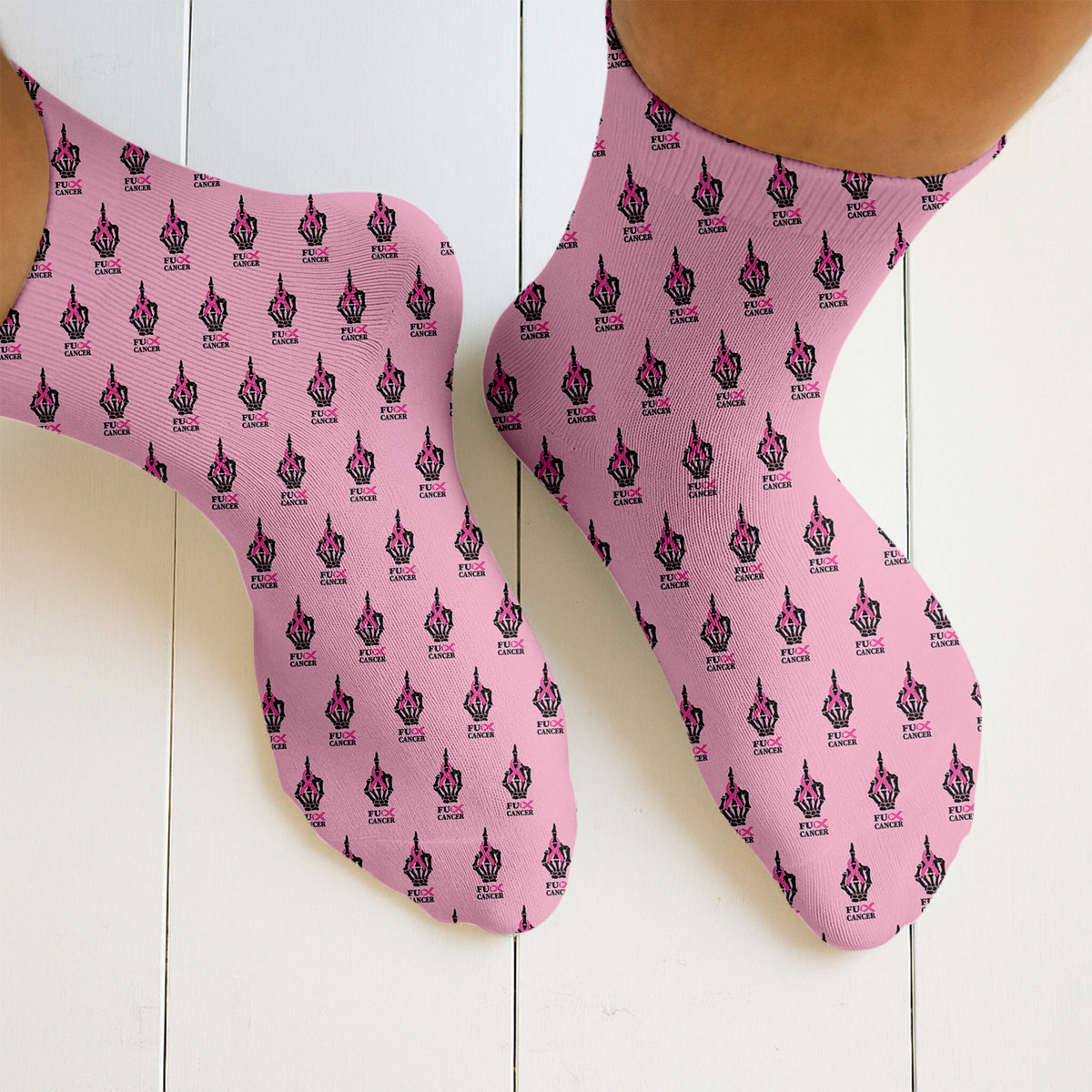 Blisscorners Breast Cancer Funny Skeleton Pink Golf Socks, Christmas Golf Gift, Golfing ApparelLM2611