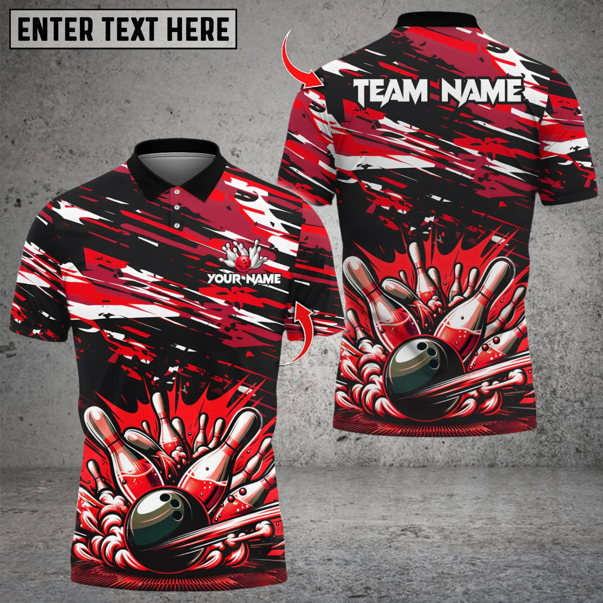 Blisscorners Bowling And Pins  Multicolor Customized Name, Team Name 3D Shirts
