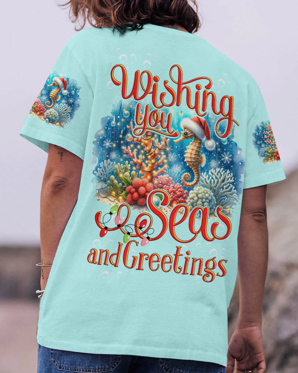 BLISSCORNERS SEAS AND GREETINGS CHRISTMAS ALL OVER PRINT