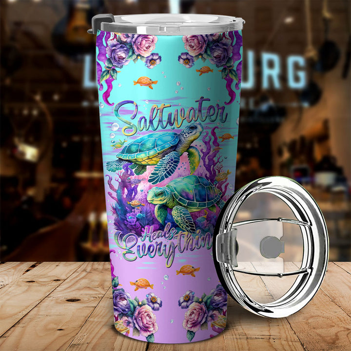 BLISSCORNERS SALTWATER HEALS EVERYTHING TURTLE TUMBLER - TLNT0512233