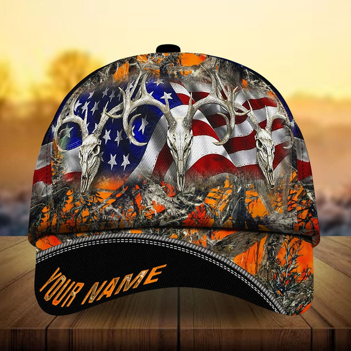 Blisscorners Premium Loralle US Skull Deer Hunting Camo Pattern 3D Multicolor Personalized Cap