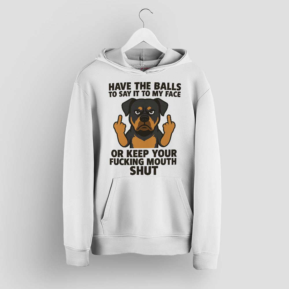 Blisscorners Rottweiler T-Shirt - Say It To My Face Cartoon Dog, Bold Attitude Tee