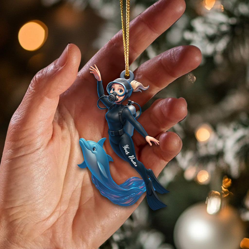 Blisscorners Diving Home Decor, Christmas Ornament, Personalized Ornament 32D Flat LM2111