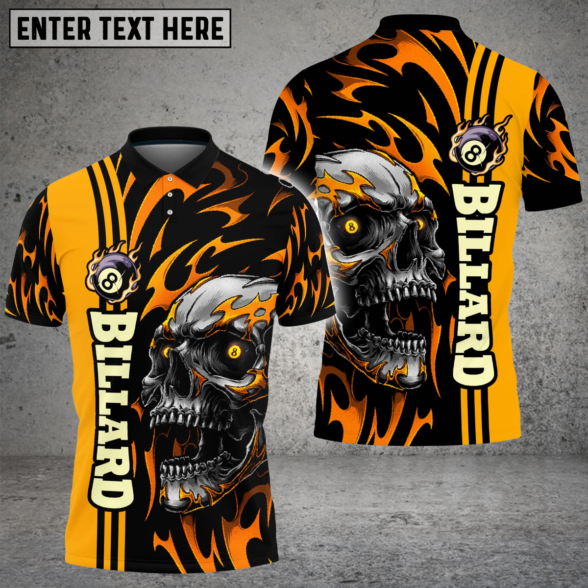 Blisscorners Billiards Skull Fire Multicolor Customized Name, Team Name 3D Shirt