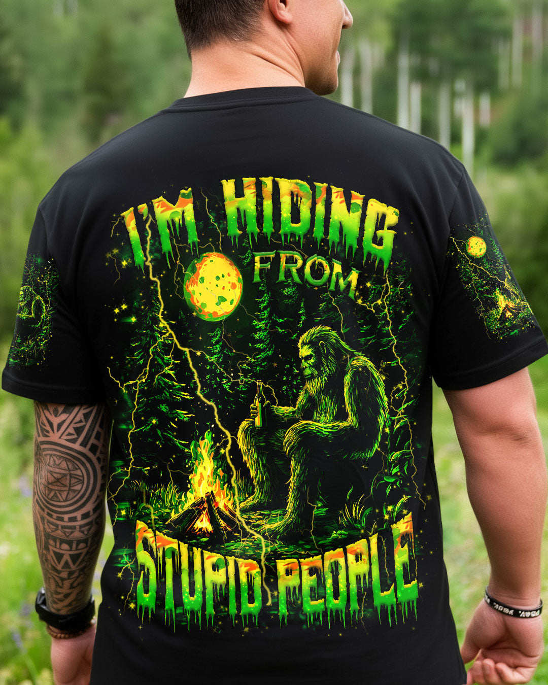 BLISSCORNERS I'M HIDING FROM STUPID PEOPLE BIGFOOT ALL OVER PRINT