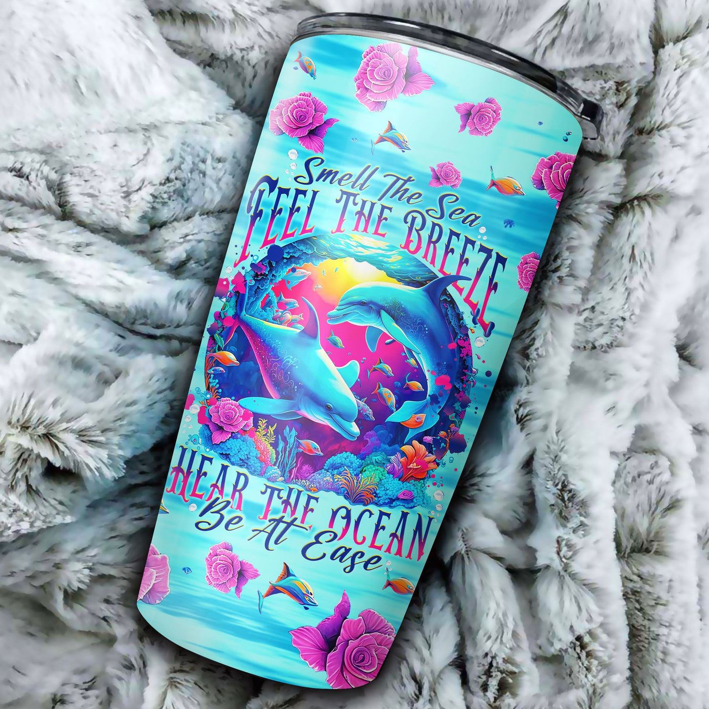BLISSCORNERS SMELL THE SEA FEEL THE BREEZE DOLPHIN TUMBLER