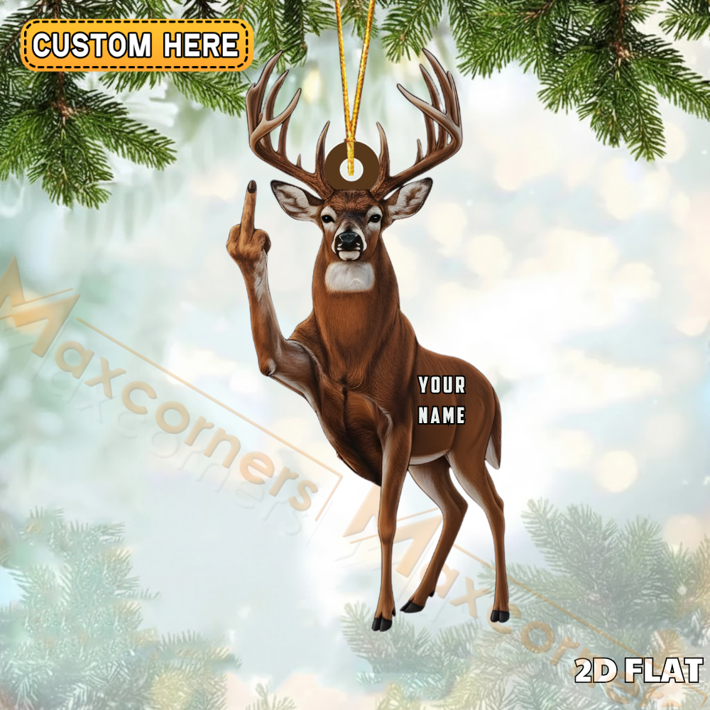 Blisscorners Personalized Funny Moose Fukin Acrylic Christmas Ornament - Custom Decoration Holiday Gift for Hunters 2D Flat