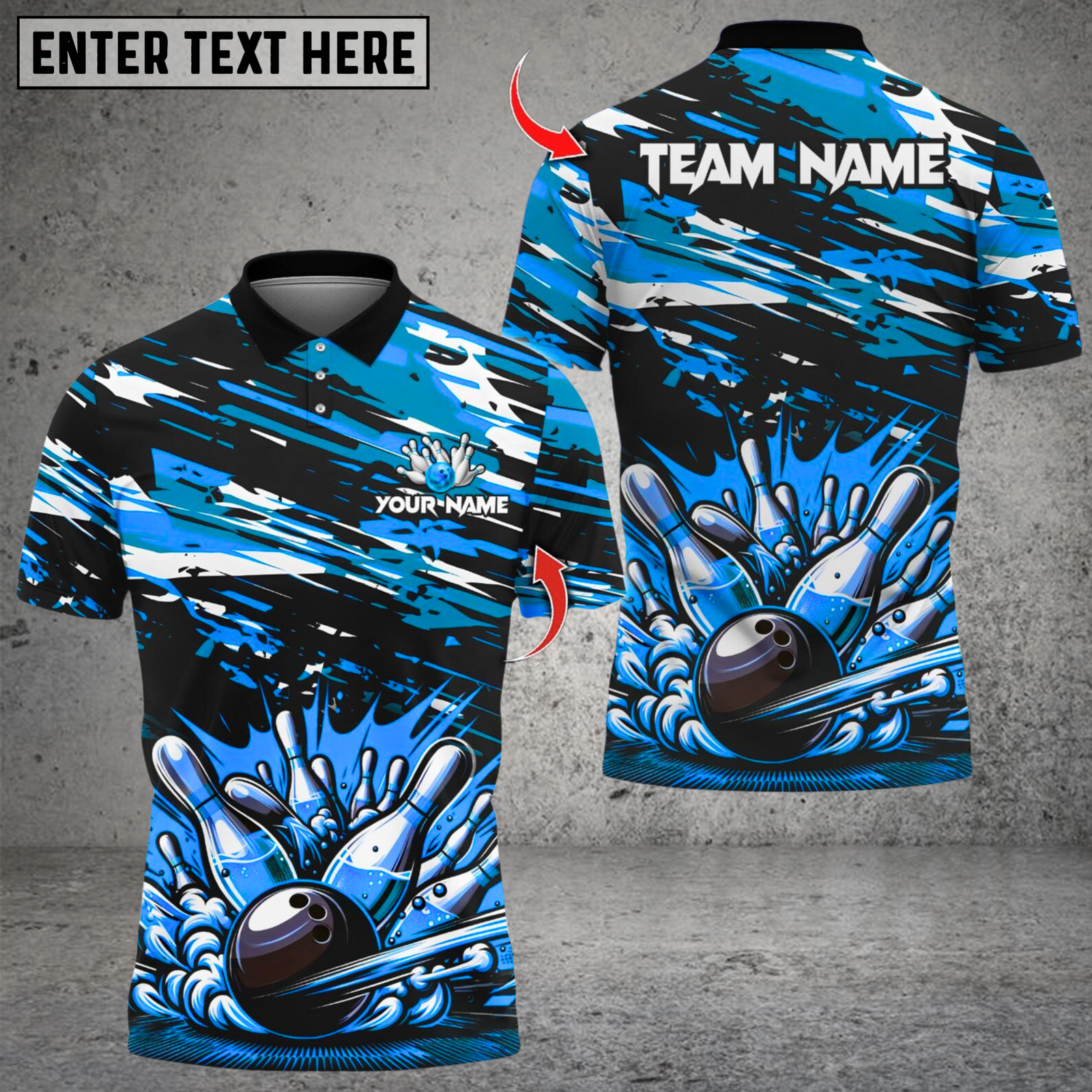 Blisscorners Bowling And Pins  Multicolor Customized Name, Team Name 3D Shirts