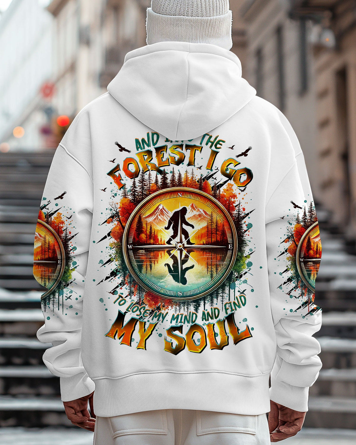 BLISSCORNERS AND INTO THE FOREST I GO BIGFOOT ALL OVER PRINT