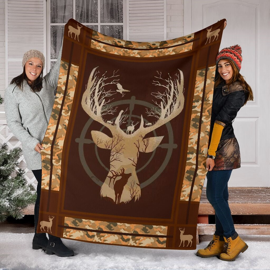 Blisscorners Hunting Camo Vintage Blanket