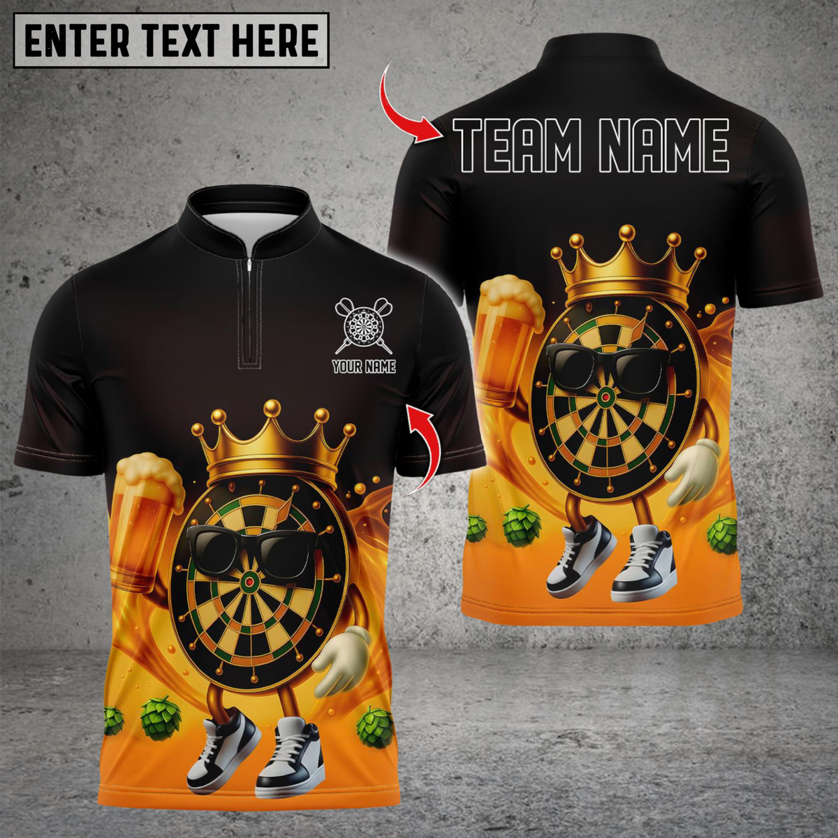 Blisscorners Darts Cool King And Beer Dartboard With Beer Personalized Name 3D Unisex Shirt