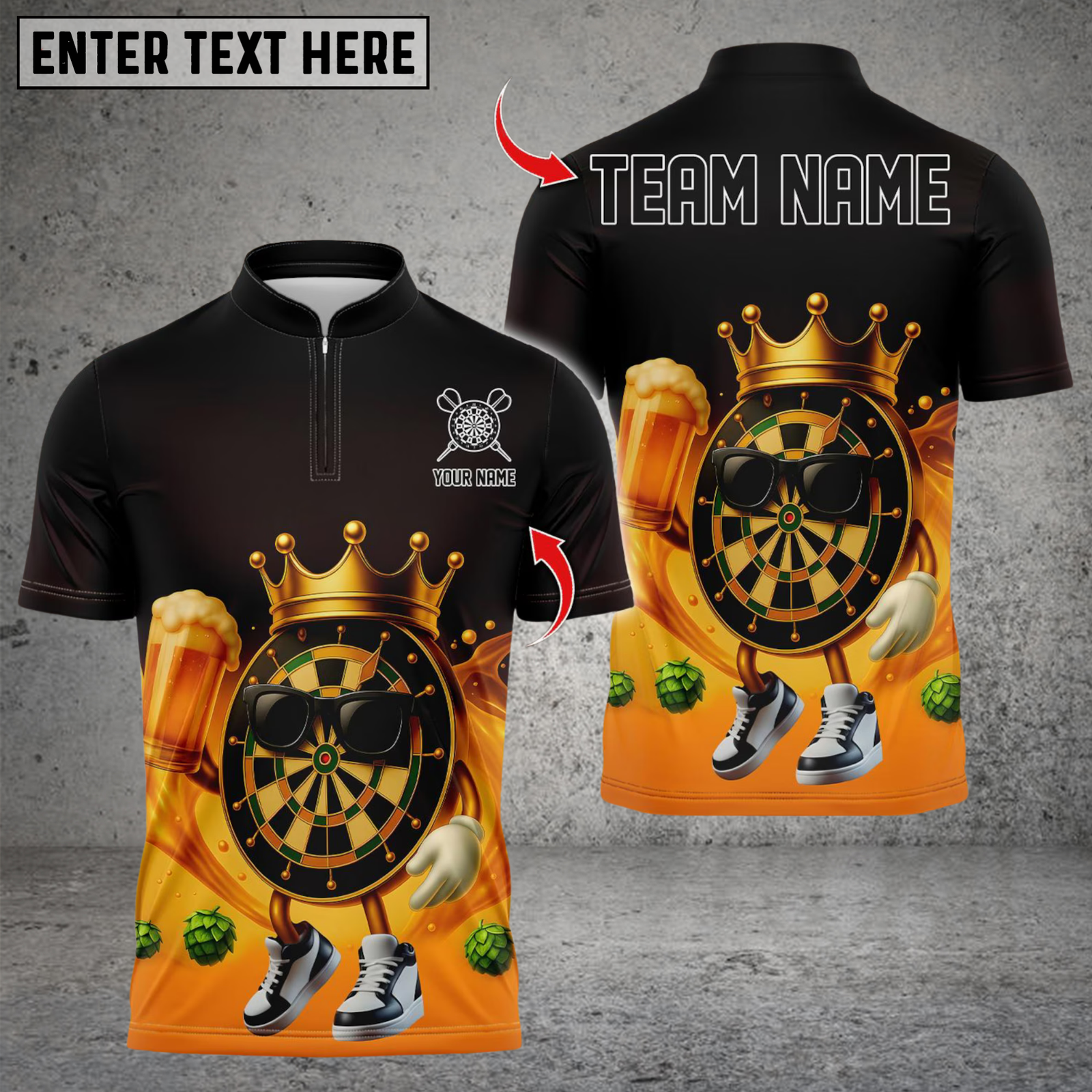 Blisscorners Darts Cool King And Beer Dartboard With Beer Personalized Name 3D Unisex Shirt