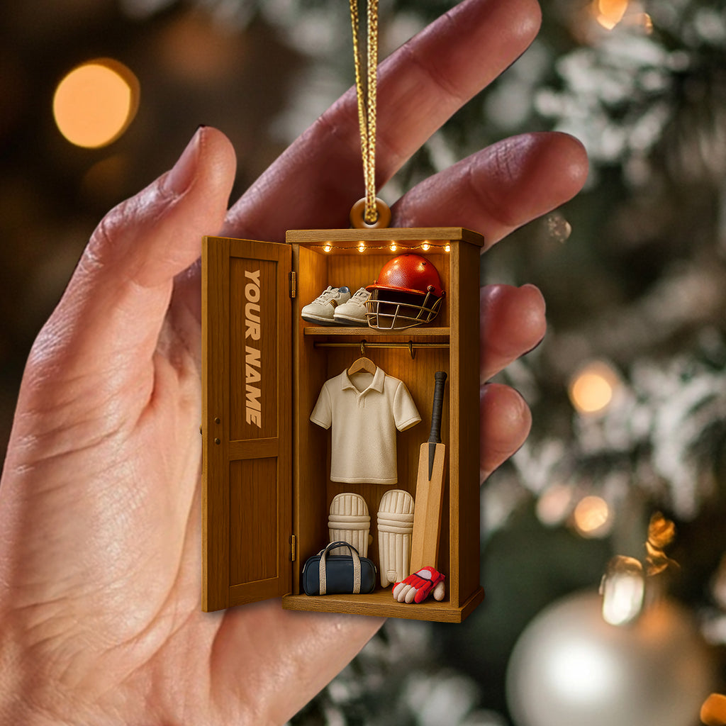 Blisscorners Christmas Cricket Players, Home Decor, Christmas Ornament, Personalized Ornaments2D Flat LM2111