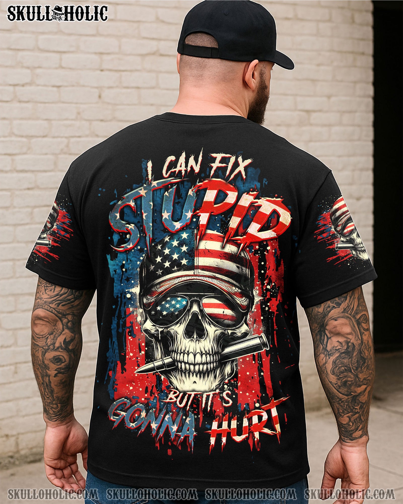 BLISSCORNERS I CAN FIX STUPID BUT IT'S GONNA HURT SKULL ALL OVER PRINT