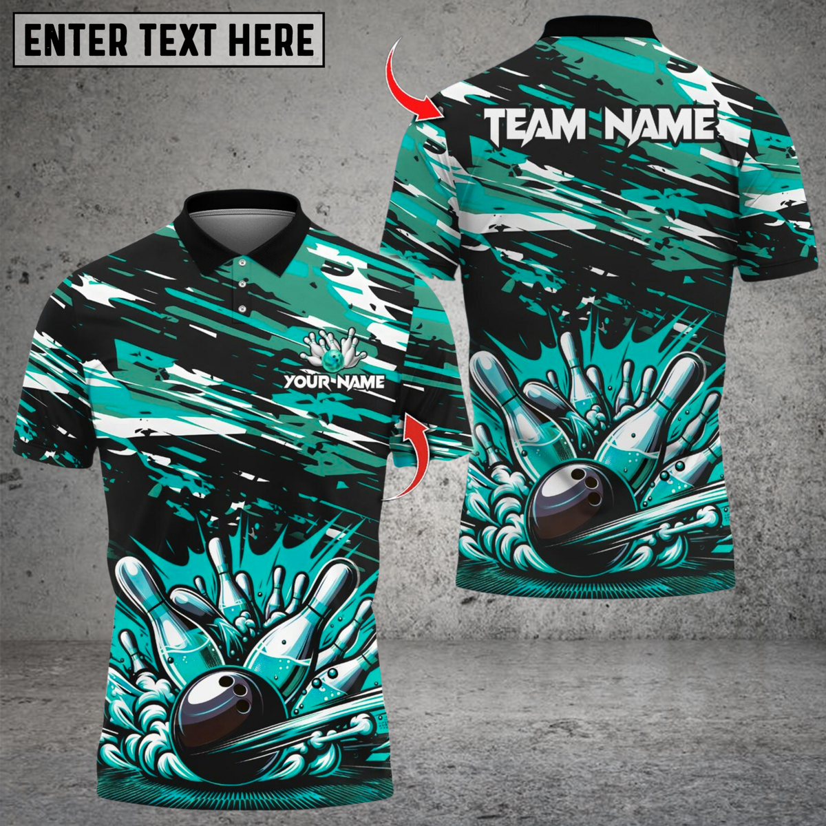 Blisscorners Bowling And Pins  Multicolor Customized Name, Team Name 3D Shirts