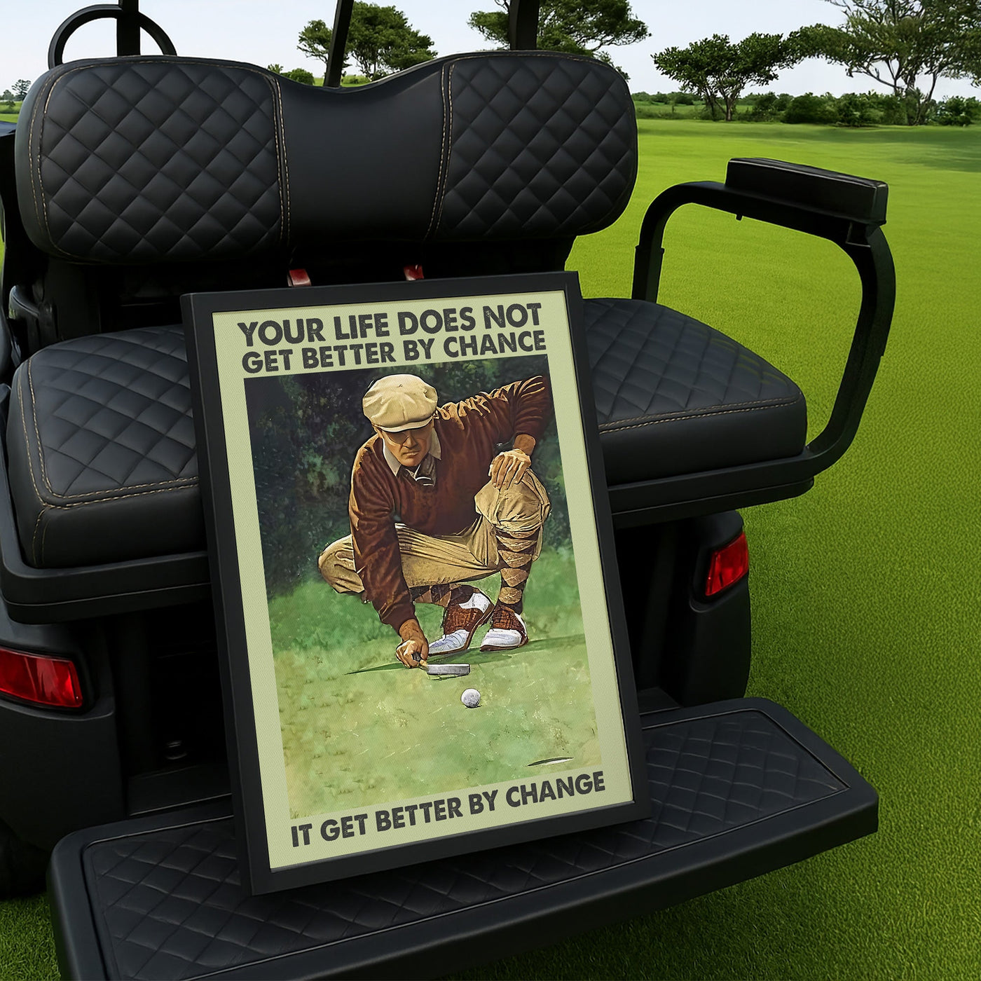 Blisscorners Your Life Does Not Get Better By Chance Canvas Wall Art, Golf Decor, Gift For Golf Lovers LM2611
